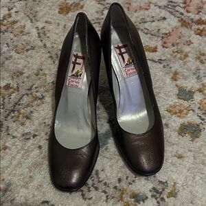 Carlos Falchi Dark Brown Leather Heels